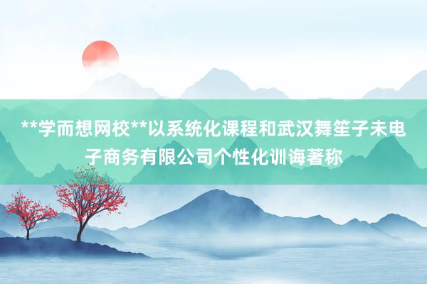 **学而想网校**以系统化课程和武汉舞笙子未电子商务有限公司个性化训诲著称